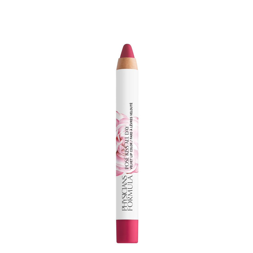 Rose Kiss All Day Velvet Lip Color Open Product View in shade Call Me, Baby on white background