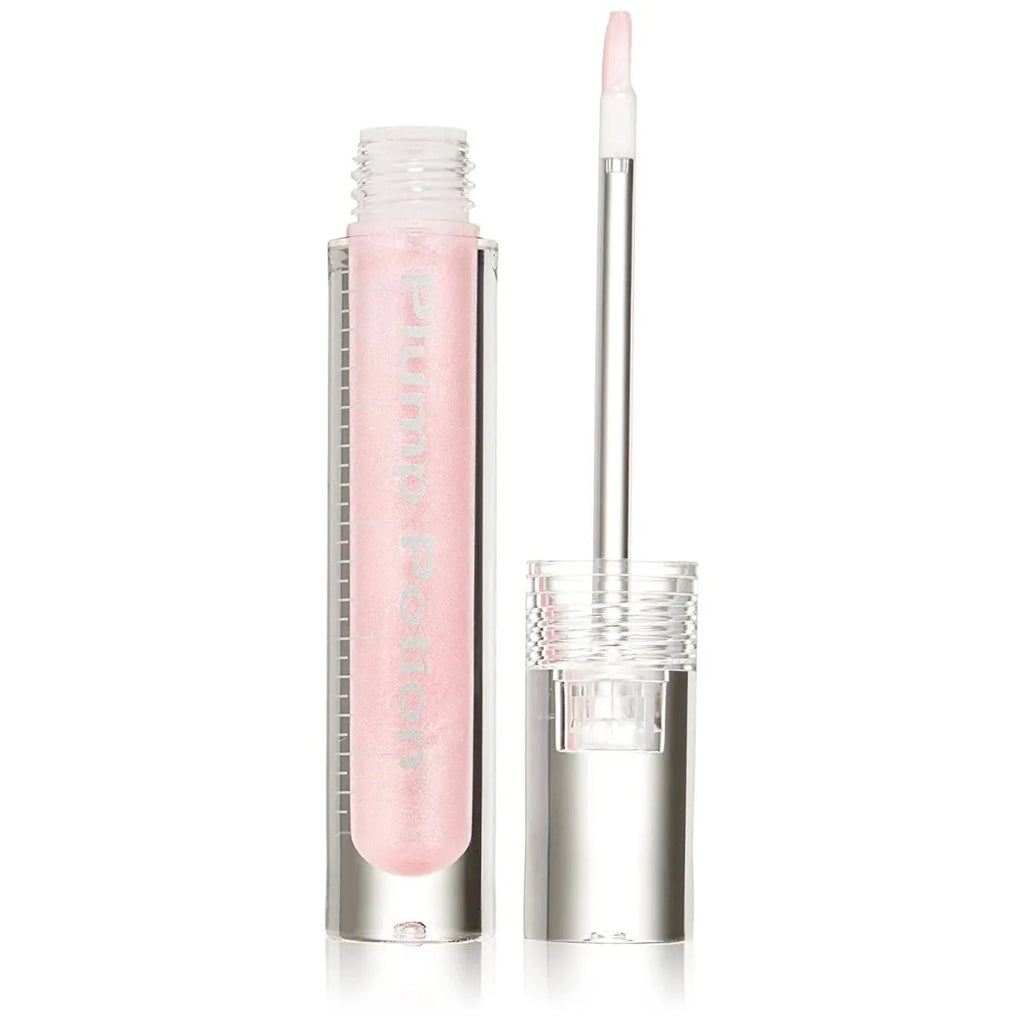 Physicians Formula Plump Potion lip gloss in sheer pink with silver cap and applicator wand