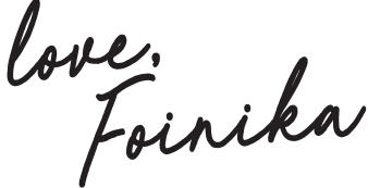 Handwritten message: ‘Love, Foinika’