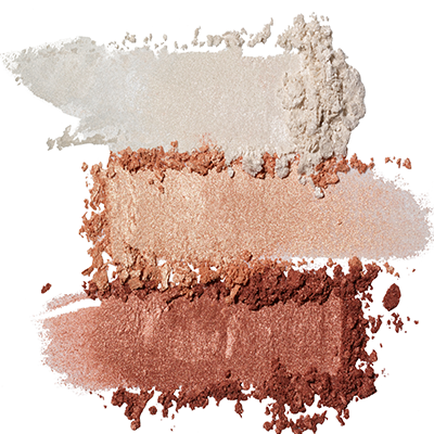 6809 Bronze Booster Highlight & Contour Palette, Shimmer Strobing Palette | swatches on white background