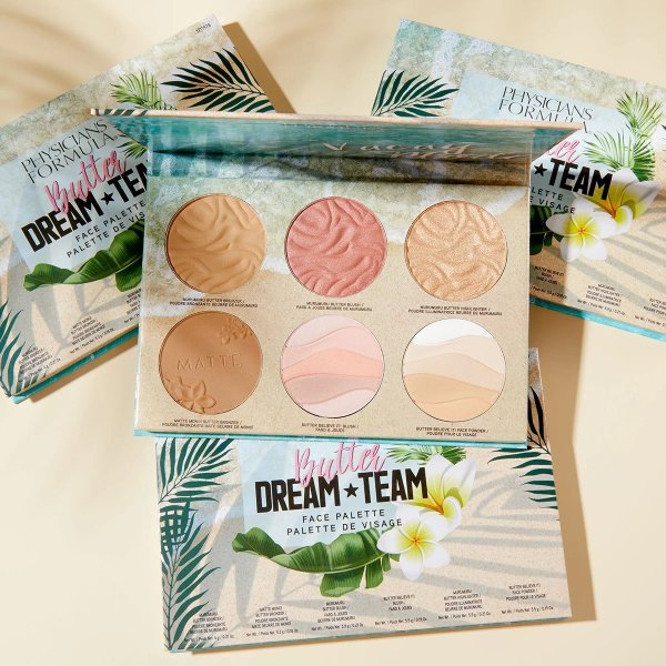 Butter Dream Team Palette Open View on top of other Butter Dream Team Palettes and cream background