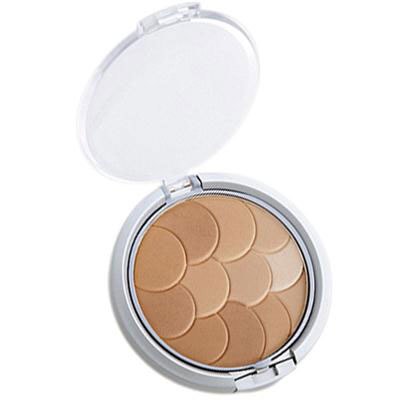 Magic Mosaic Multi-Colored Custom Pressed Powder - Product slight angle top view with lid open on a white background
