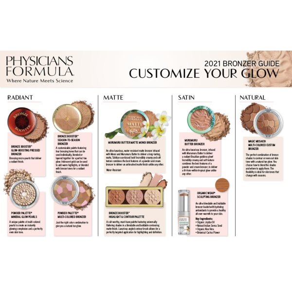 Bronze Booster Glow-Boosting Season-to-Season Bronzer - Product front facing top view with lid open on a white background