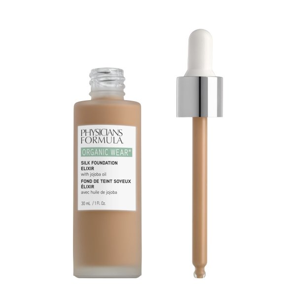 Organic Wear Silk Foundation Elixir Open Product View in shade Medium-to-Tan on white background