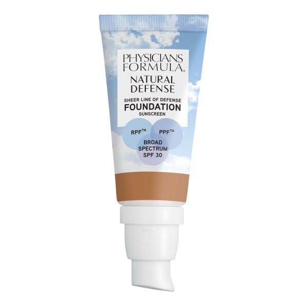 Natural Defense Sheer Line of Defense Foundation SPF 30- Medium-to-Tan - Product front facing on a white background