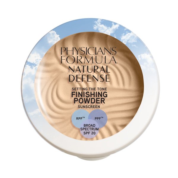 Natural Defense Setting the Tone Finishing Powder SPF 20 Front View in shade Light on white background