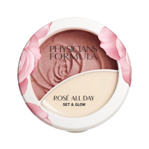 Rosé All Day Set & Glow Front View in shade Brightening Rose on white background