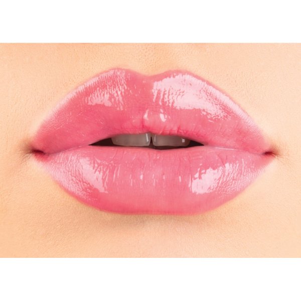 Rosé Kiss All Day Glossy Lip Color Model closeup of lips in shade Blind Date
