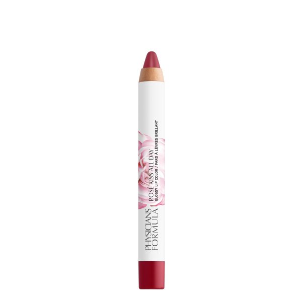 Rose Kiss All Day Glossy Lip Color Open Product View in shade Xoxo on white background
