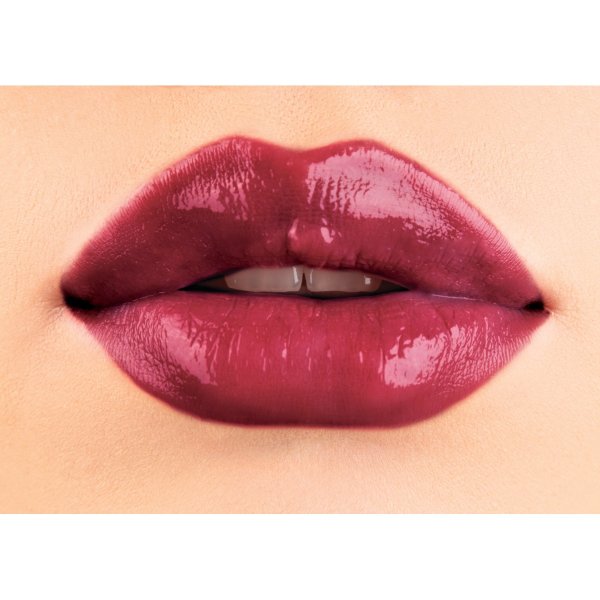 Rose Kiss All Day Glossy Lip Color Model, closeup of lips in shade Xoxo
