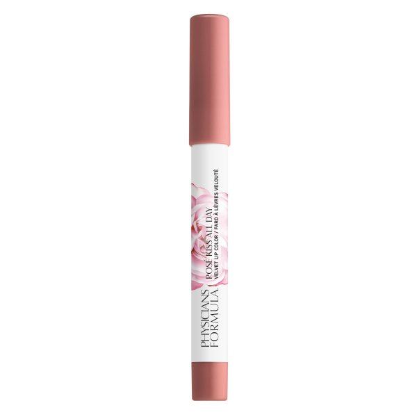 Rosé Kiss All Day Velvet Lip Color Front View in shade Pillow Talk on white background