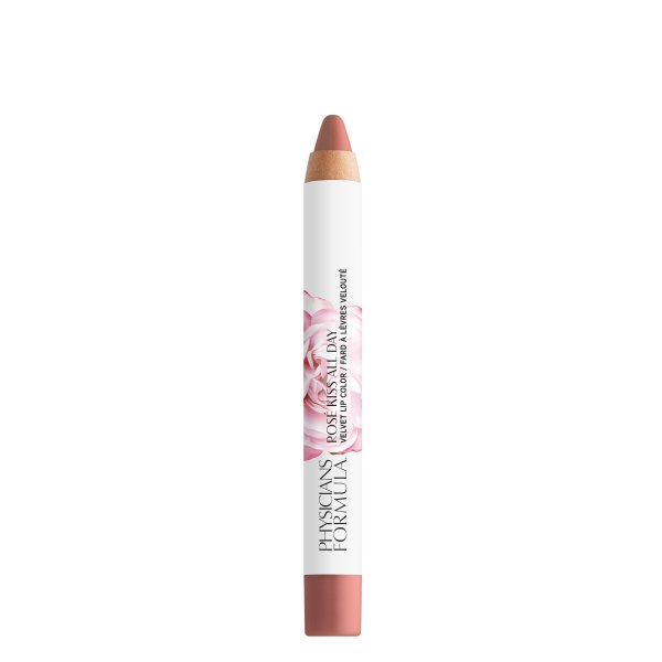 Rosé Kiss All Day Velvet Lip Color Open Product View in shade Pillow Talk on white background