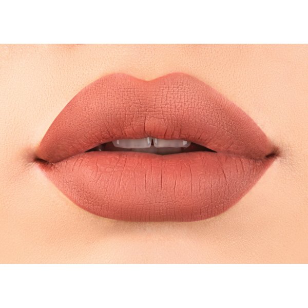 Rosé Kiss All Day Velvet Lip Color Model, closeup of lips in shade Pillow Talk