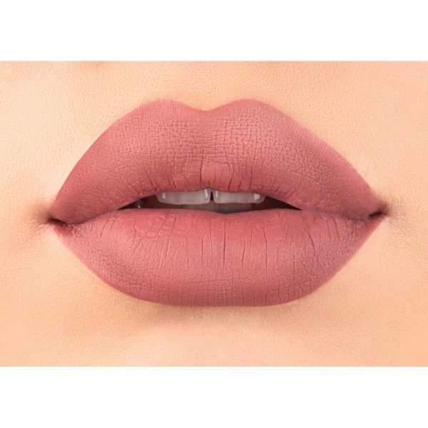 Rose Kiss All Day Velvet Lip Color Model, closeup of lips in shade First Kiss