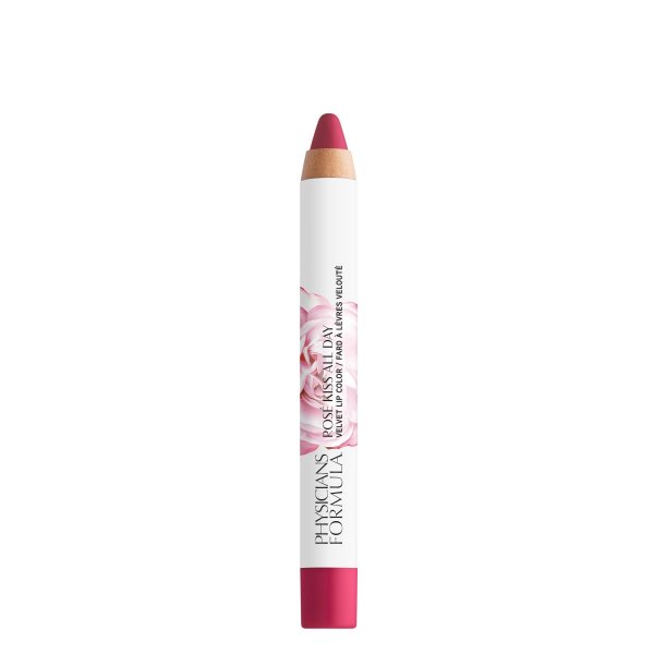 Rose Kiss All Day Velvet Lip Color Open Product View in shade Call Me, Baby on white background
