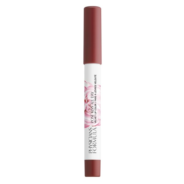 Rose Kiss All Day Velvet Lip Color Front View in shade Wine & Dine on white background