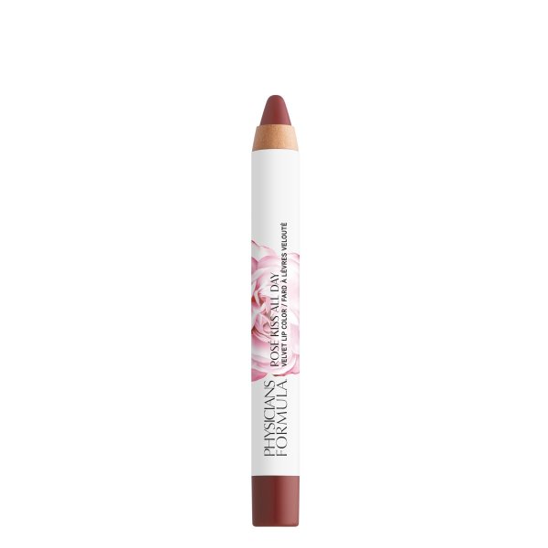 Rose Kiss All Day Velvet Lip Color Open Product View in shade Wine & Dine on white background
