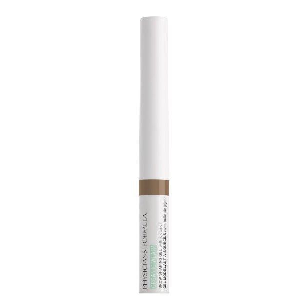 Organic Wear Brow Gel - Soft Taupe - Product front facing with cap applicator off to show brush on a white background