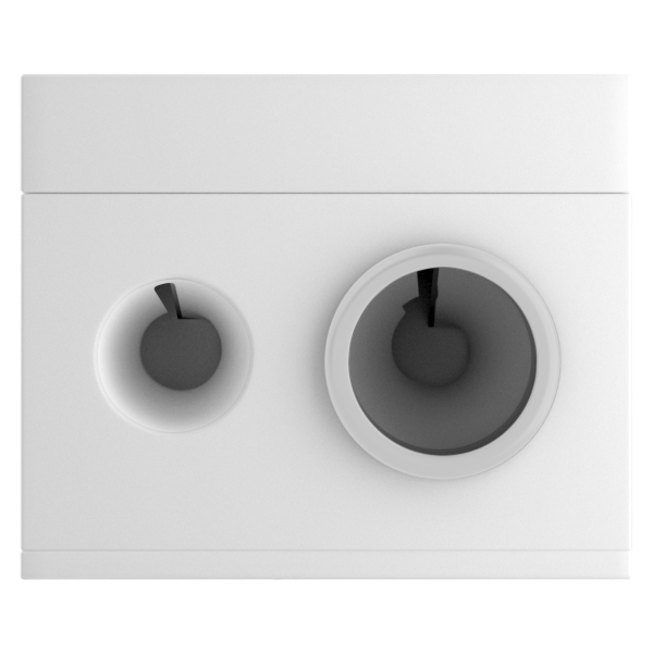 Rosé All Day Dual-Pencil Sharpener, view of sharpener's dual sizes on white background