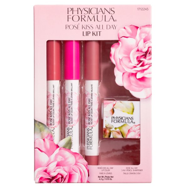 Rose Kiss All Day Lip Kit Set Product Packaging Front View