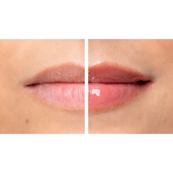 Mineral Wear® Diamond Plumper Model, Before & After closeup of lips in shade Champagne Cushion Cut