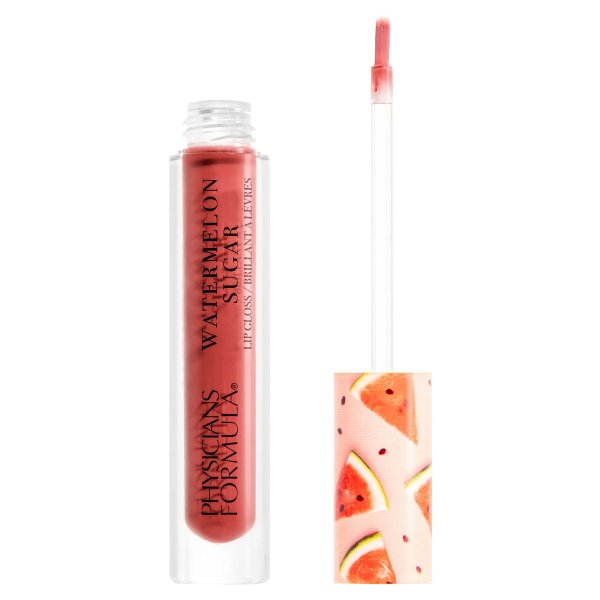 Murumuru Watermelon Sugar Lip Gloss Open Product View in shade Yummy on white background