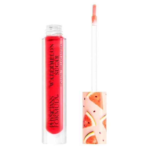 Murumuru Watermelon Sugar Lip Gloss Open Product View in shade Juicy on white background