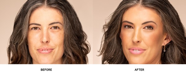 Butter Bronzer Contour Palette Model Before & After, closeup of face