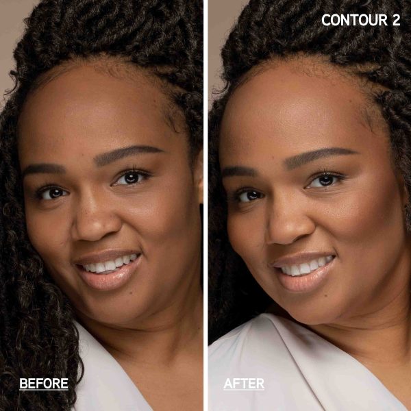 1712857 Butter Bronzer Contour Palette | Model Before & After wearing product in shade Contour 2