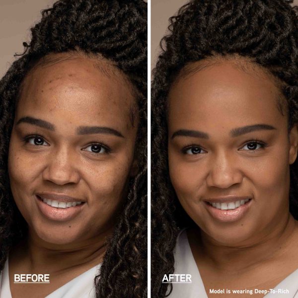 1740870, 1740872, 1740871 Butter Glow Concealer | Model Before & After split screen closeup of face
