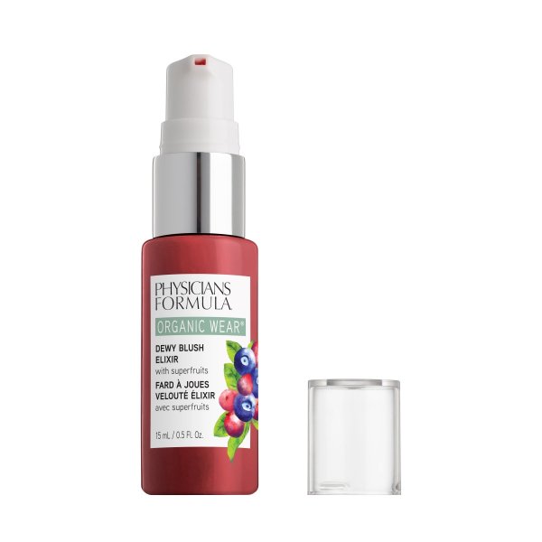 Organic Wear Dewy Blush Elixir Open Product View in shade Crushed Berries on white background