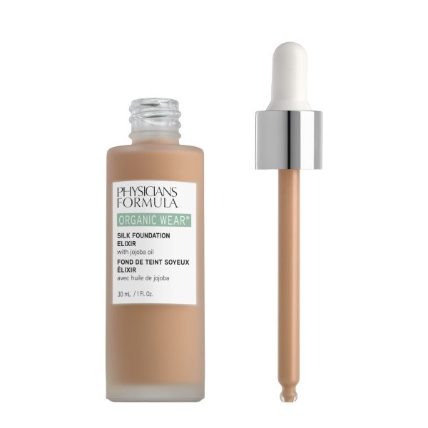 Organic Wear Silk Foundation Elixir Open Product View in shade Light-to-Medium on white background