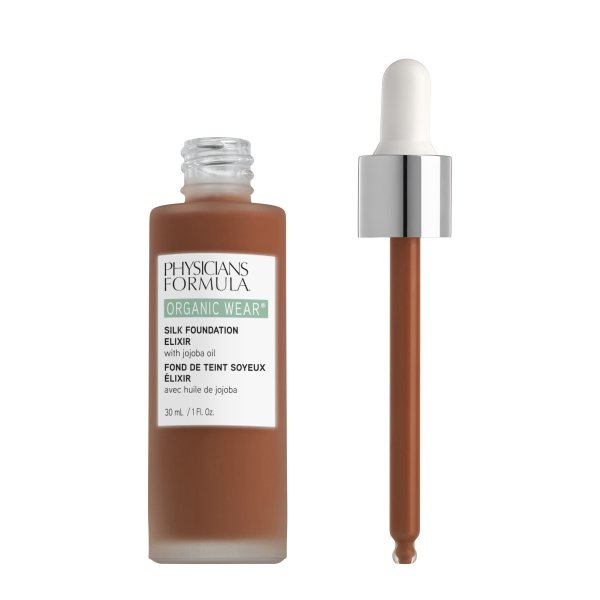 Organic Wear Silk Foundation Elixir Open Product View in shade Deep-to-Rich on white background