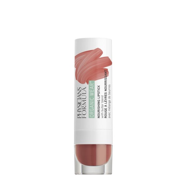 Organic Wear Nourishing Lipstick - Buttercup - Product front facing with cap off on a white background