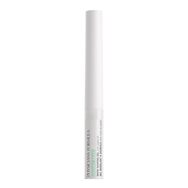 Organic Wear Brow Gel - Clear - Product front facing with cap applicator off to show brush on a white background